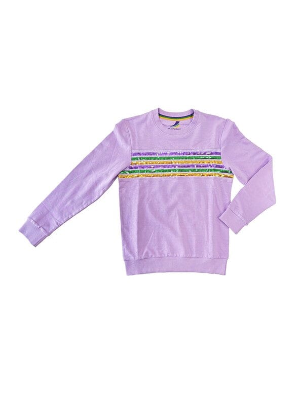 Lavender Striped Sequin LS Top mardi gras creations
