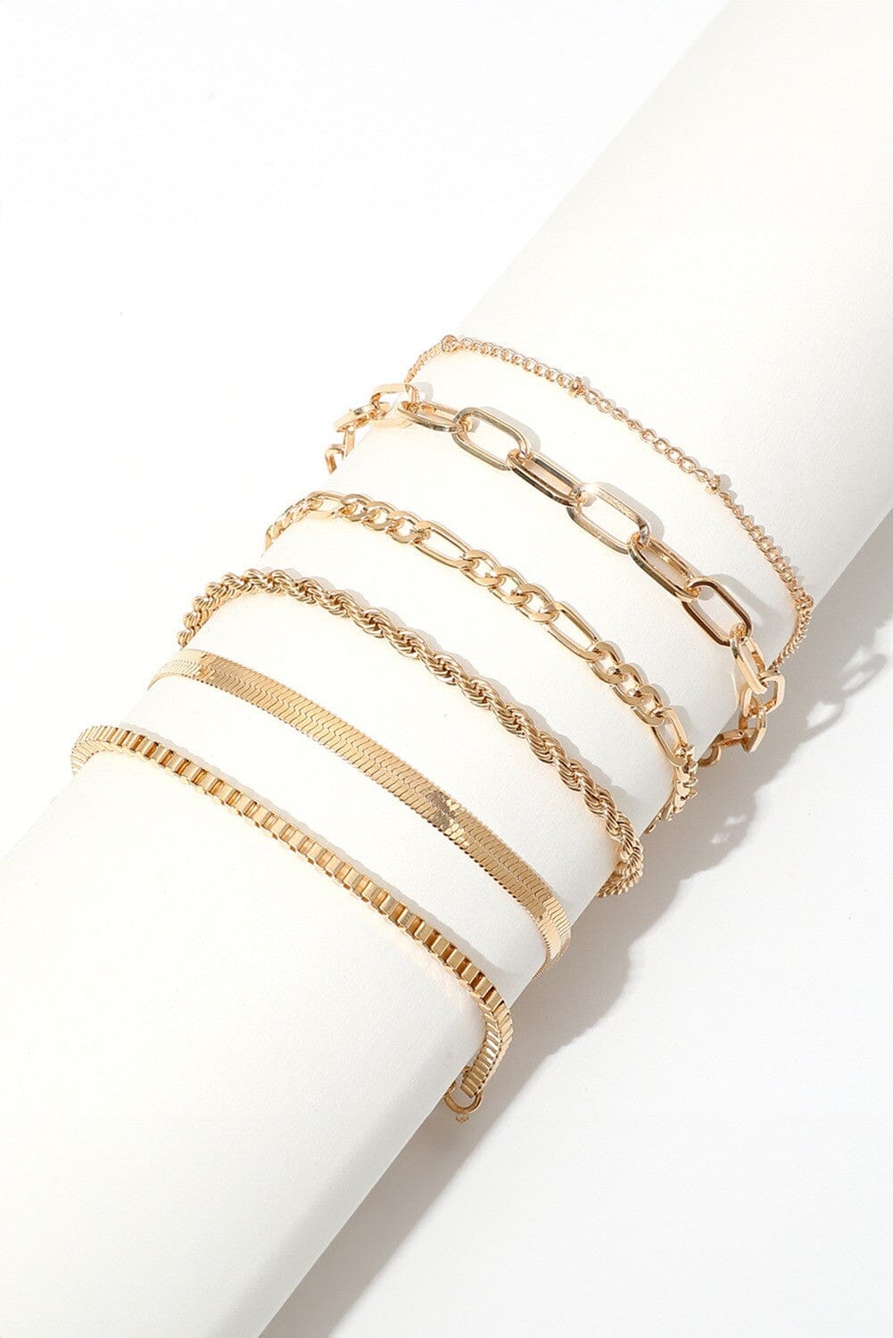 Layered Adjustable Chain Bracelet Set shewin