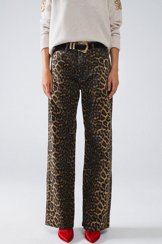 Leopard Wide Leg Pants Q2