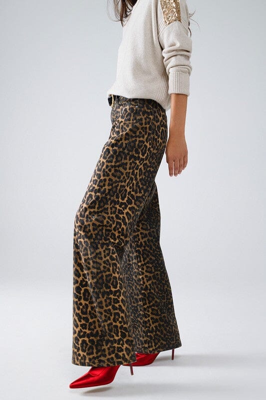 Leopard Wide Leg Pants Q2