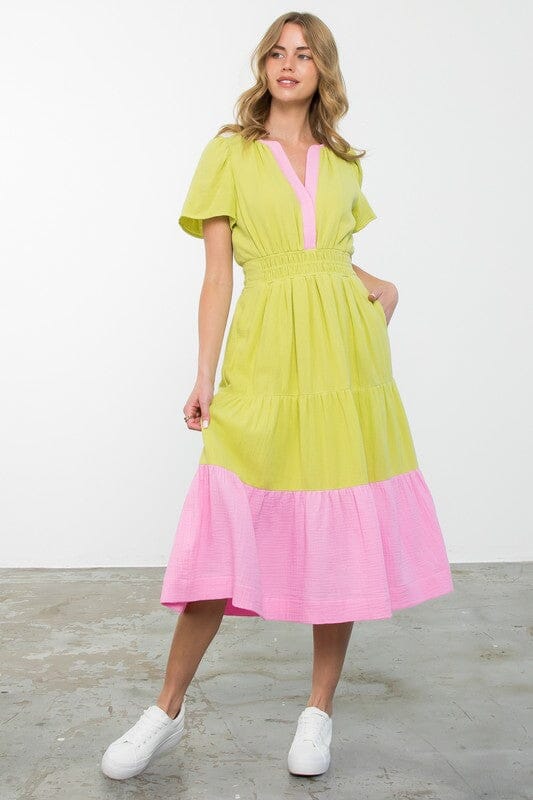 Lime Sorbet Colorblock Midi thml