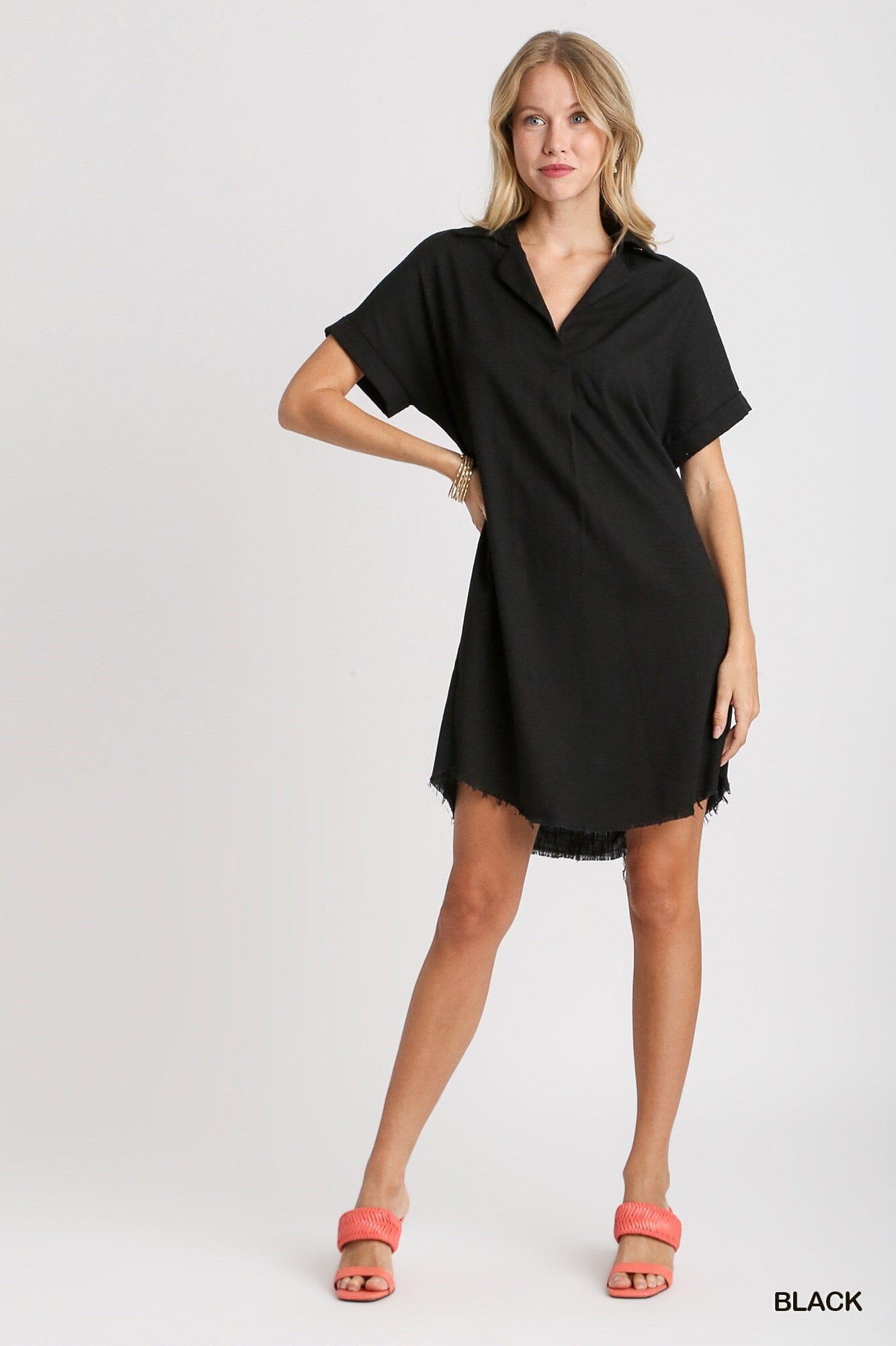 Linen Blend Popover Dress Umgee