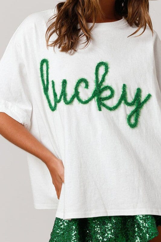 Lucky Glitter Script Tee Kentce