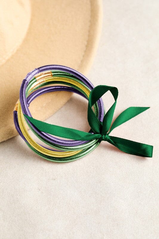 Mardi Gras Jelly Set of 5 Bracelets Shewin
