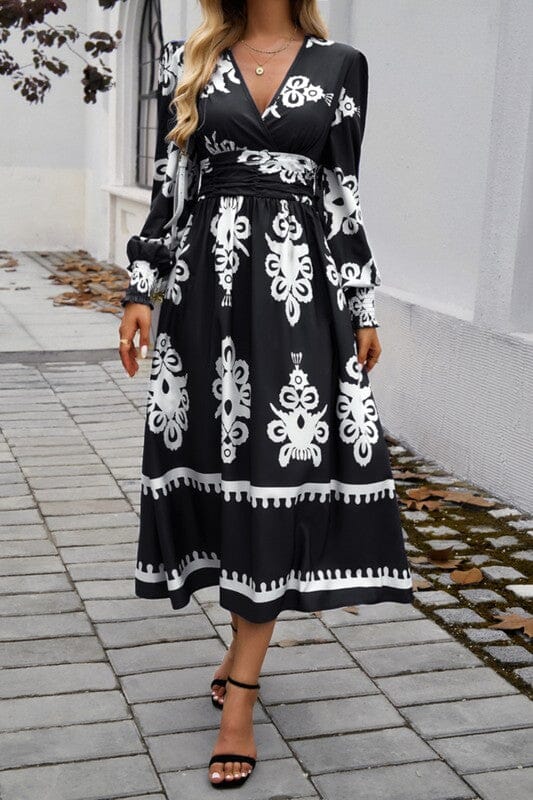 Medallion Print Longsleeve Dress Asia Direct