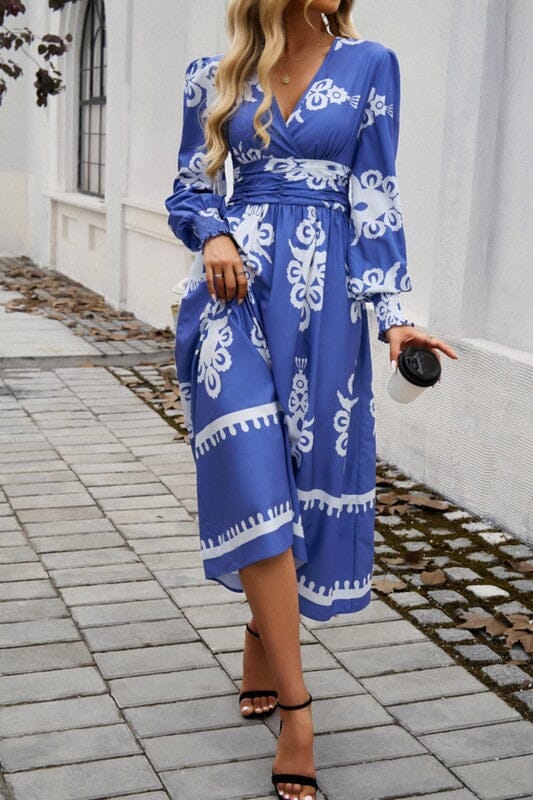 Medallion Print Longsleeve Dress Asia Direct