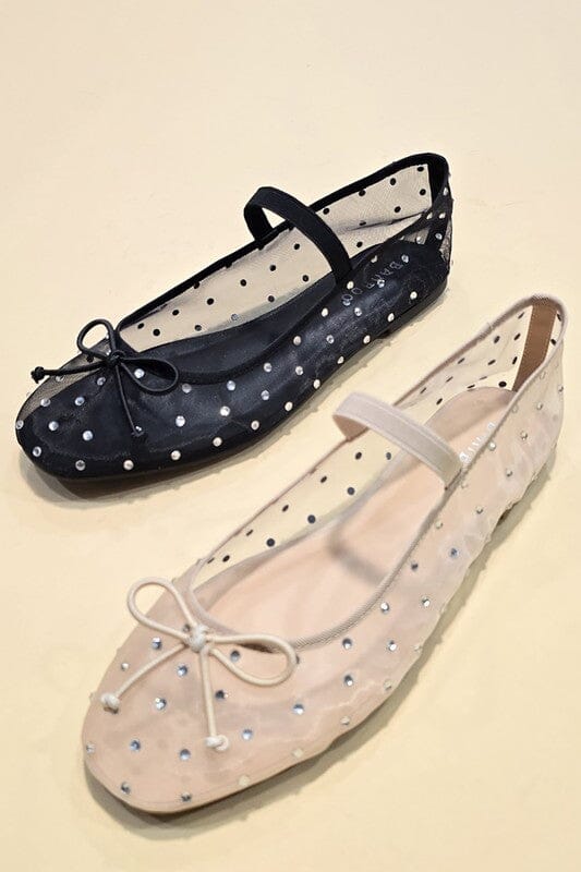 Mesh Flats with Rhinestones Let's See Style