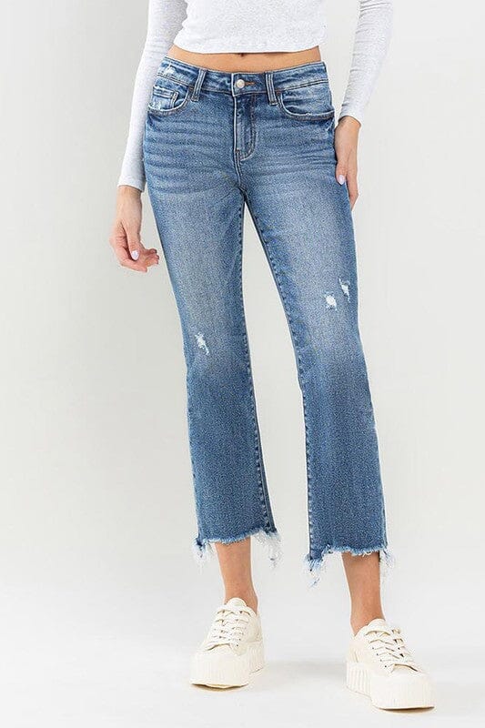 Mid-Rise Distressed Cropped Jean LOVERVET BY VERVET