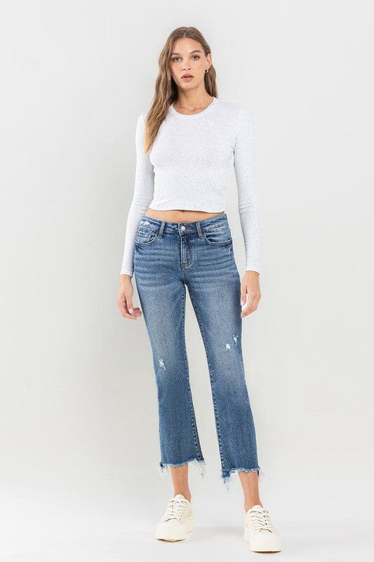 Mid-Rise Distressed Cropped Jean LOVERVET BY VERVET