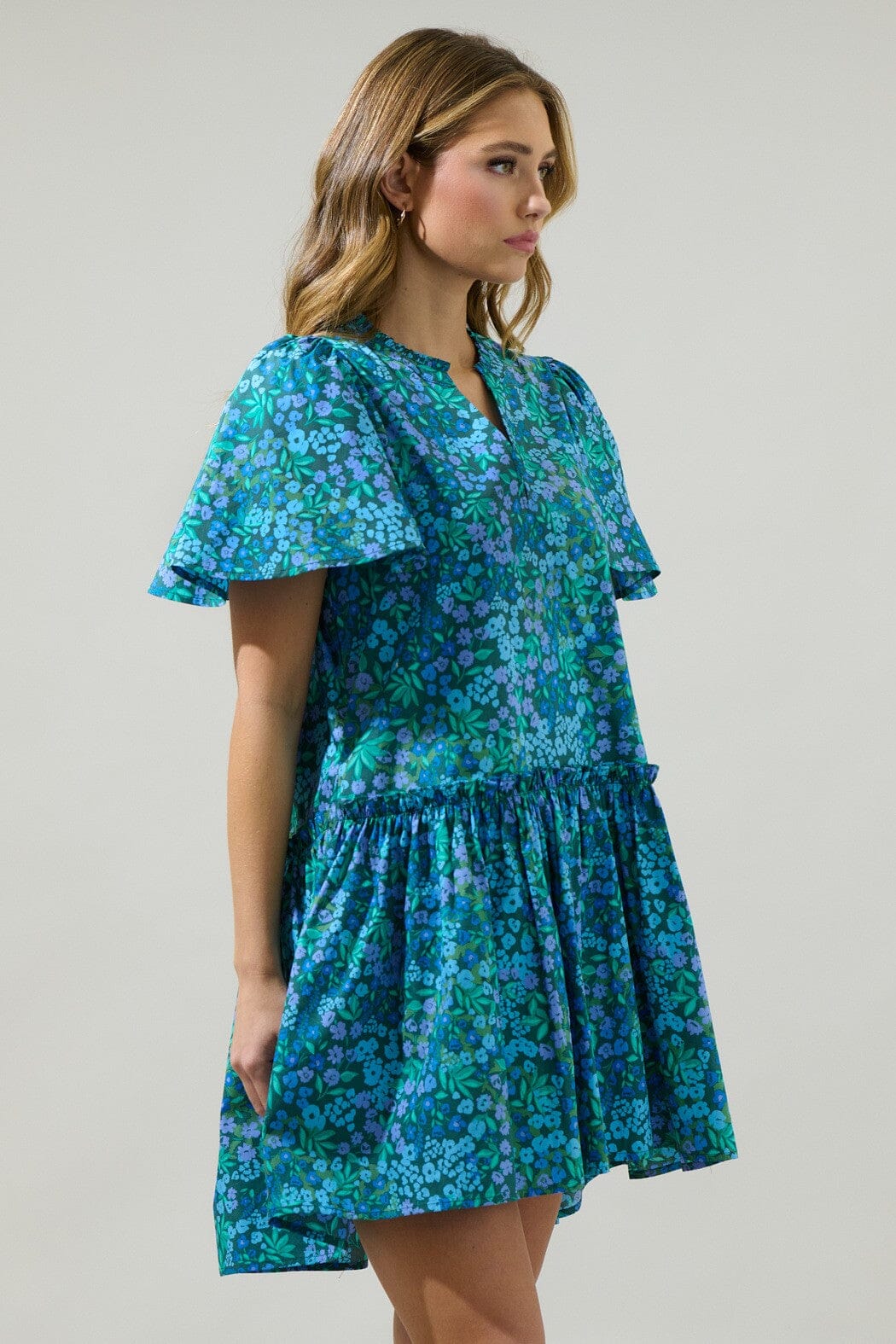 Midnight Floral Rock A By Trapeze Mini Dress Sugarlips