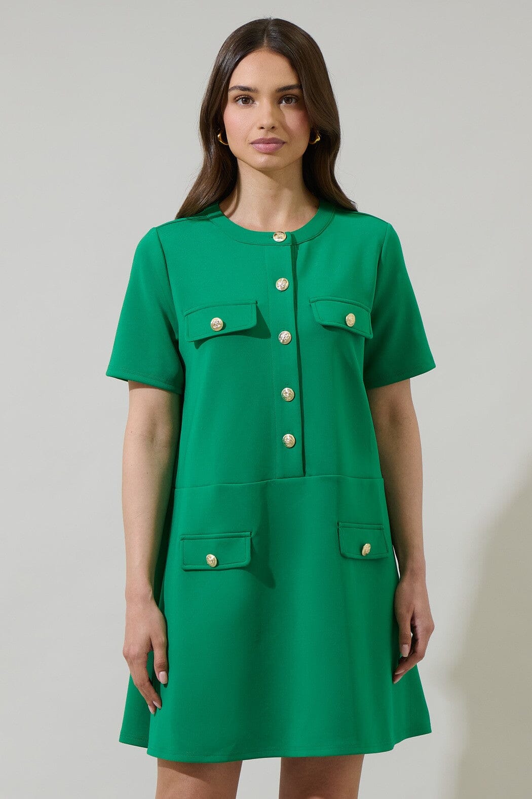 Miliana Button Shift Mini Dress SNAP-Something New And Pretty Miliana Button Shift Mini Dress SNAP-Something New And Pretty