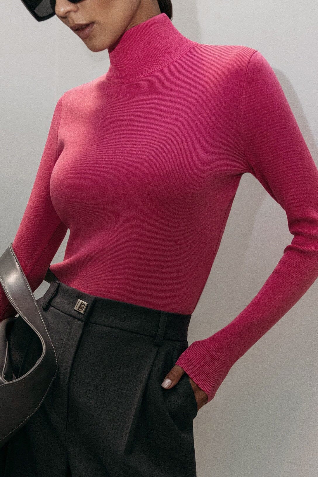 Mock Neck Fitted/Ribbed Top shoppingwill