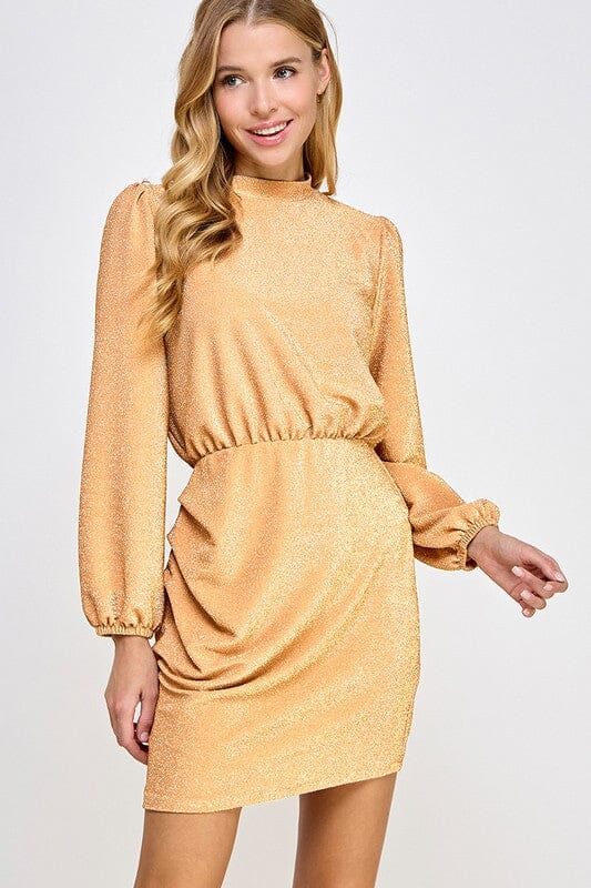 Mock Neck Glitter Dress 2 hearts