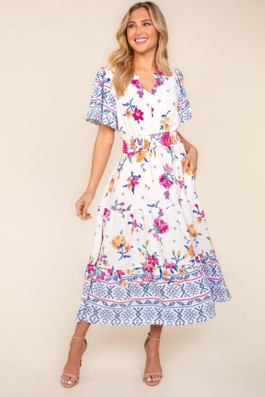 Notched Neck Fit and Flare Maxi Haptics
