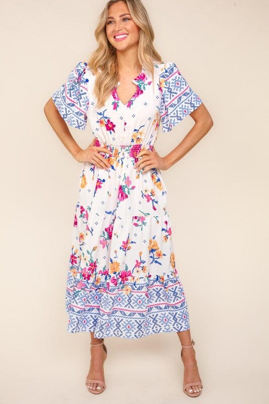 Notched Neck Fit and Flare Maxi Haptics