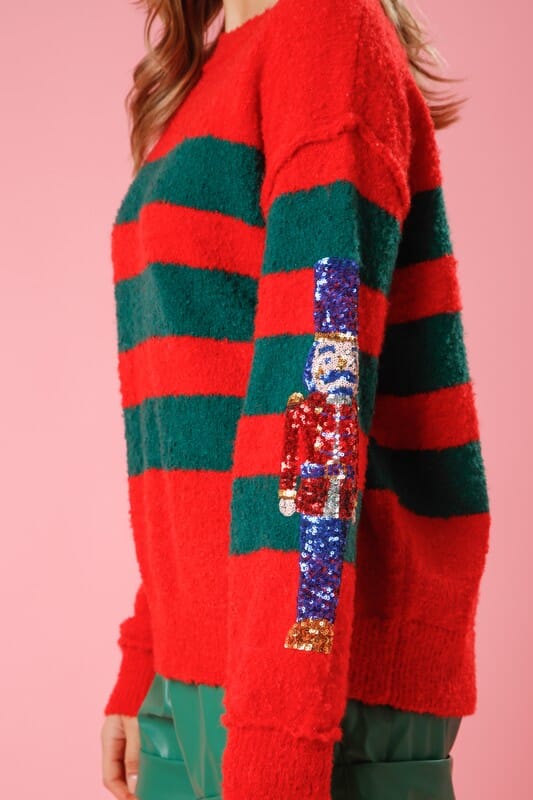 Nutcracker Sequin Sleeve Sweater why dress