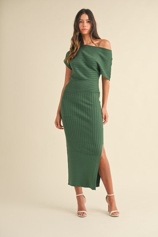 One Shoulder Knit Midi Mable