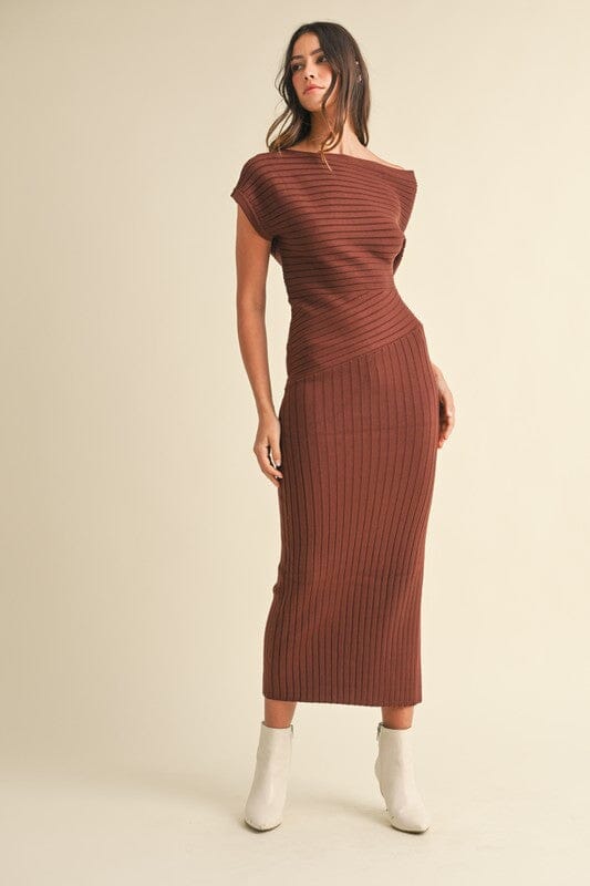 One Shoulder Knit Midi Mable