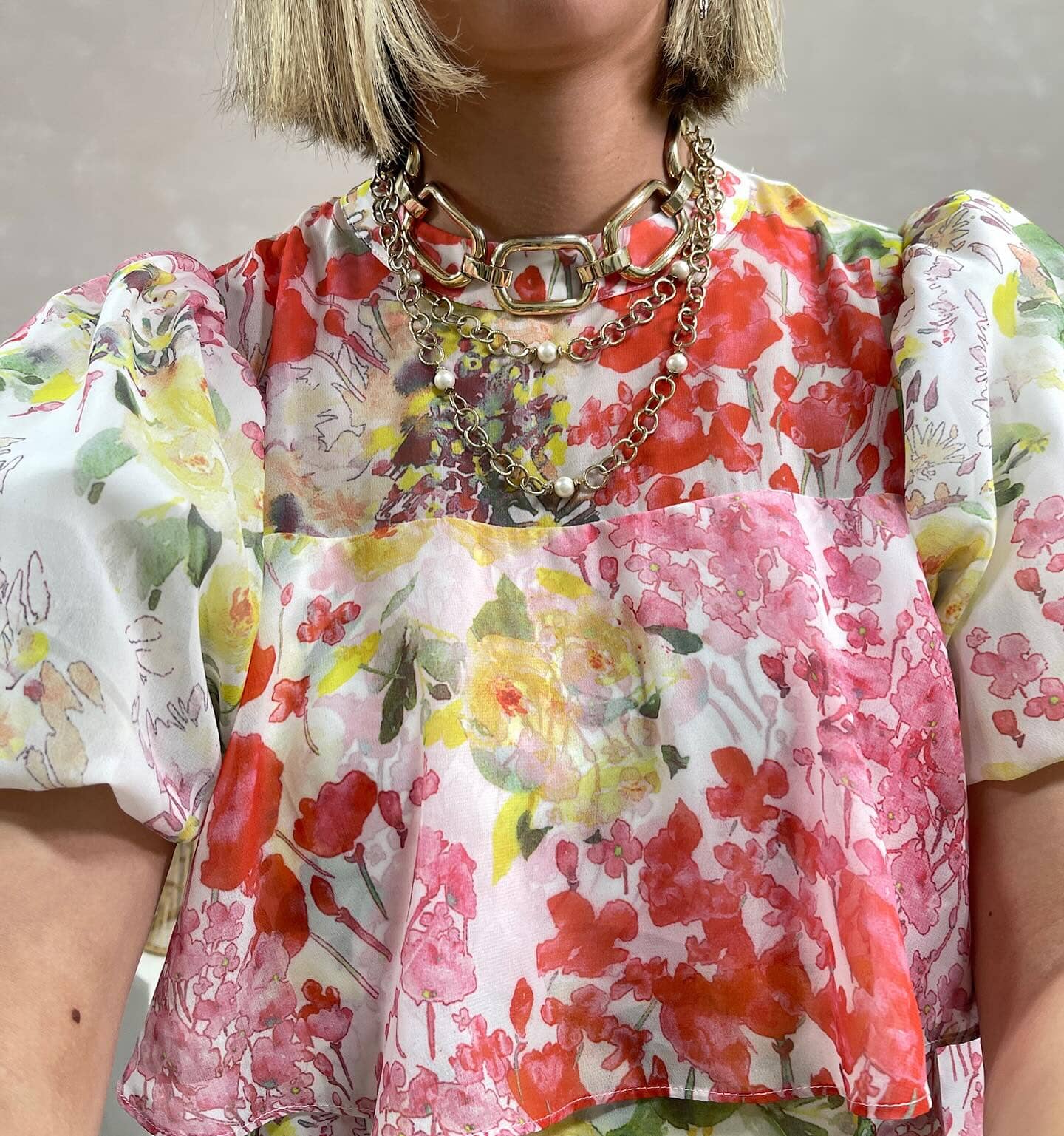 Orange Lemon Tiered Floral Dress entro