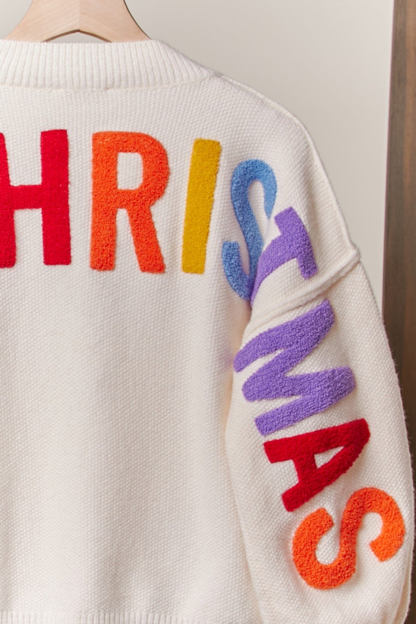 Oversize Christmas Sweater with Lettering mello