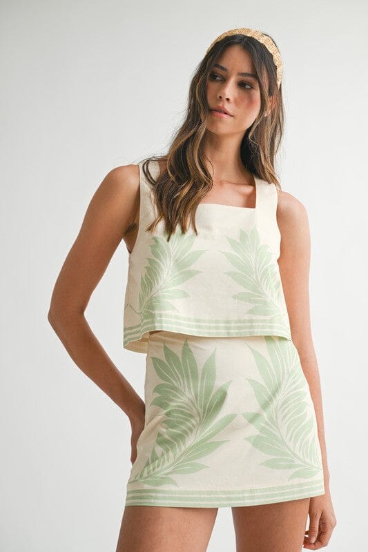 Palm Leaf Short Set Mable