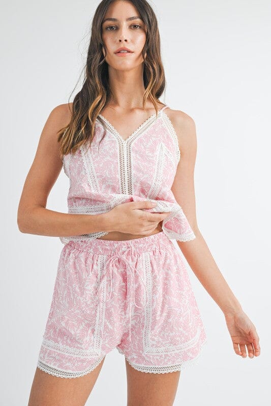 Palm Print Cami Set Mable