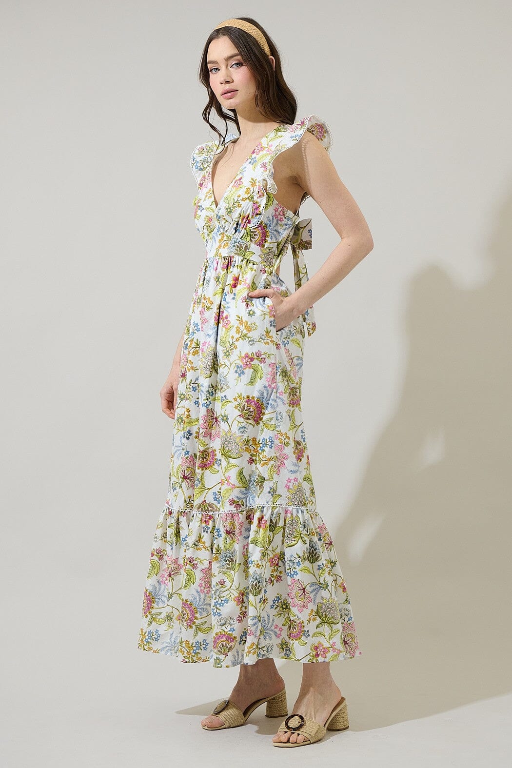 Pany Floral Mawar Ruffle Midi Dress Sugarlips