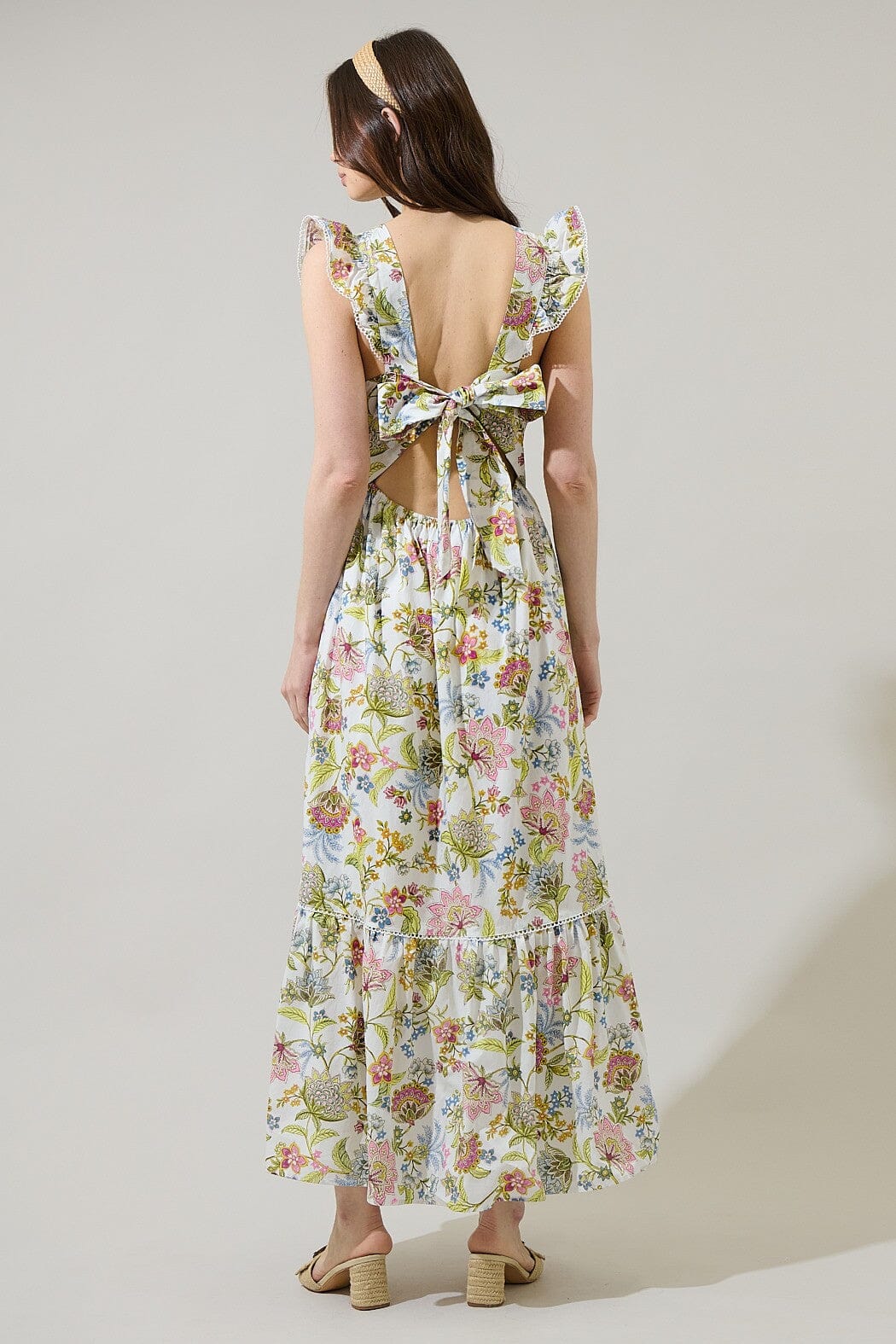 Pany Floral Mawar Ruffle Midi Dress Sugarlips