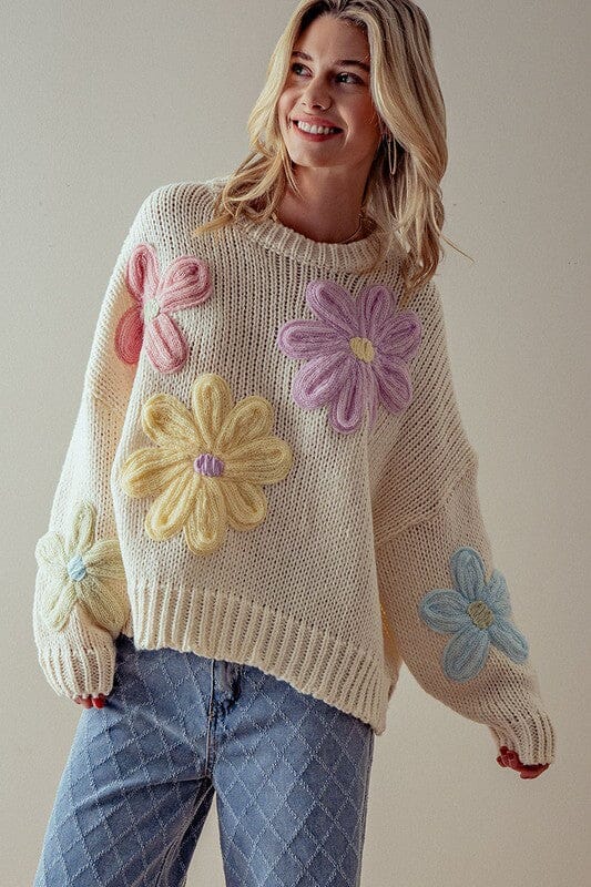 Pastel Embroidered Flower Sweater Trend Notes