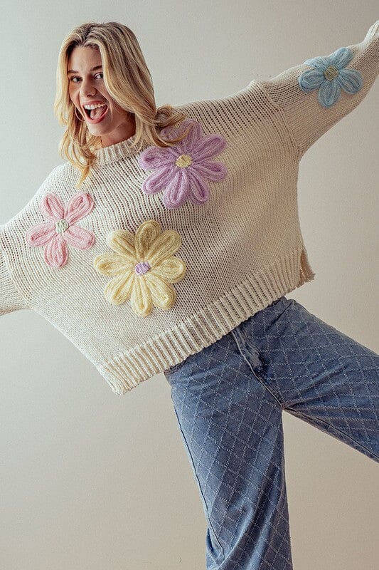 Pastel Embroidered Flower Sweater Trend Notes