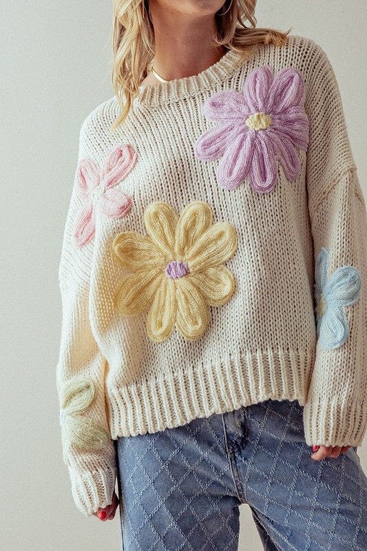 Pastel Embroidered Flower Sweater Trend Notes