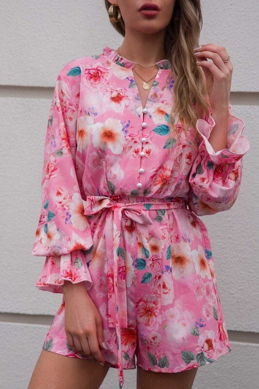 Pink Floral Romper Asia Direct