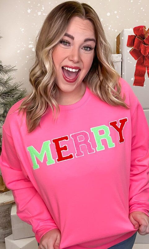 Pink Merry Patch Sweatshirt - ADULT Tees2urdoor