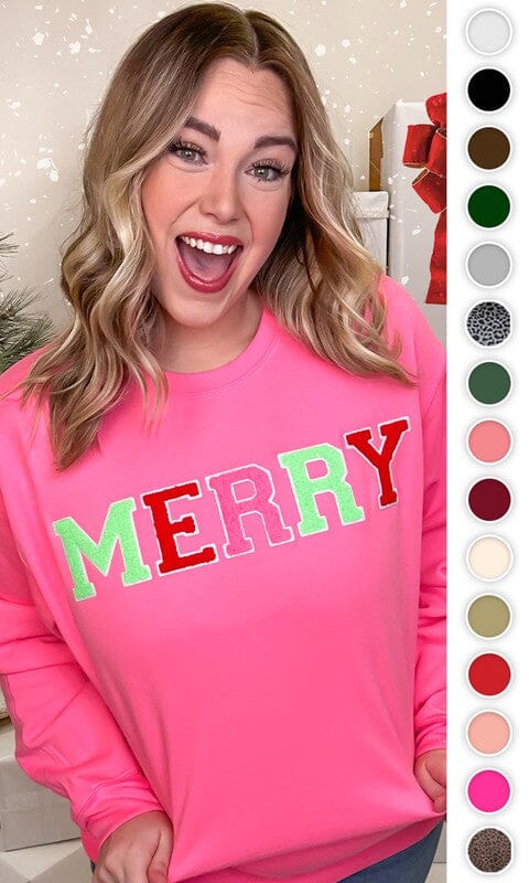 Pink Merry Patch Sweatshirt - ADULT Tees2urdoor