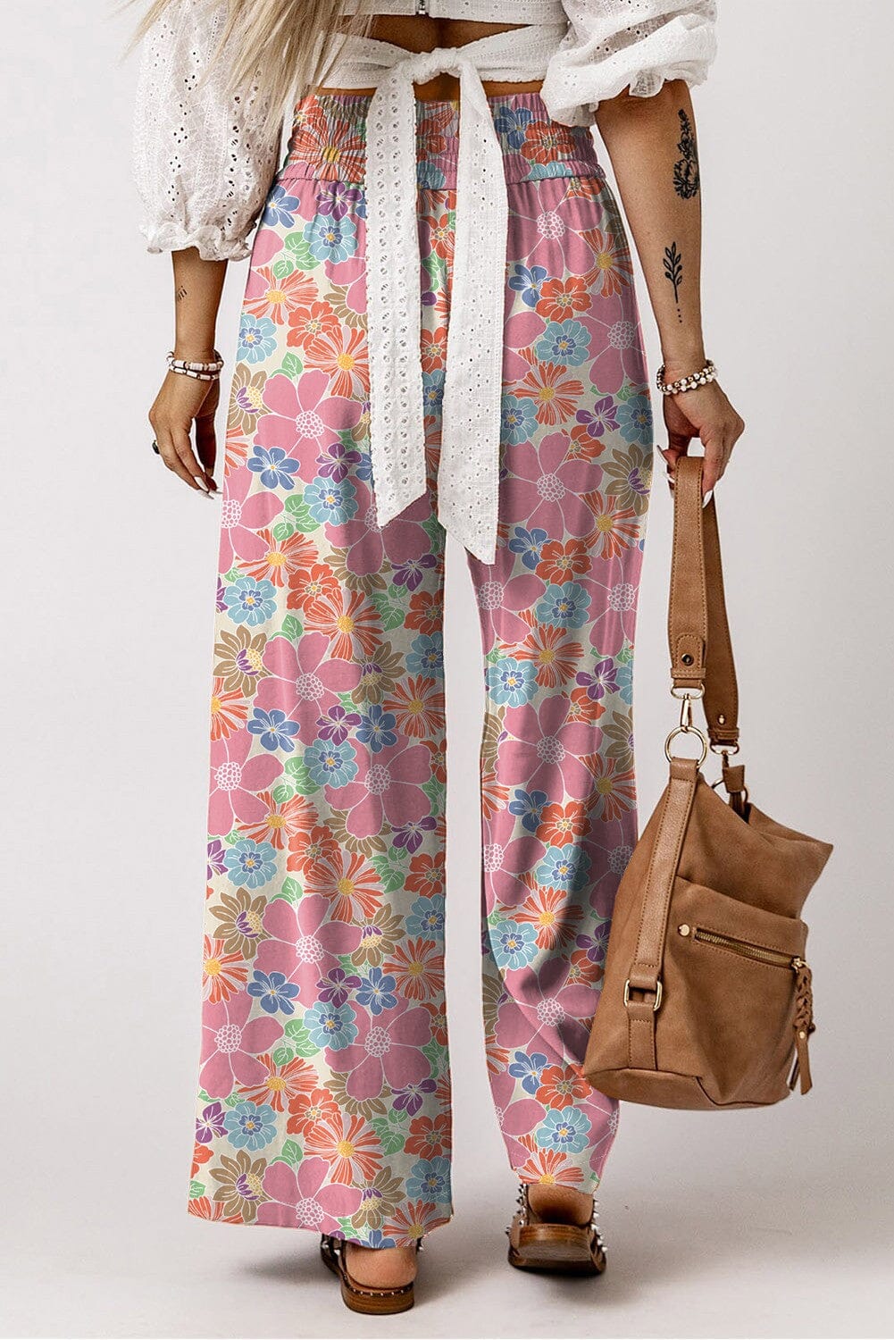 Pink Mod Pants Elastic Waist Shewin