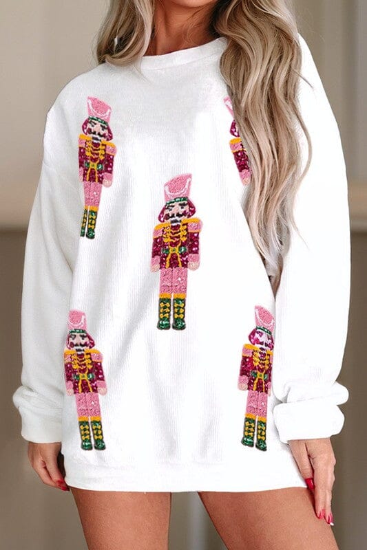 Pink Shimmer Nutcracker Ribbed Top Shewin