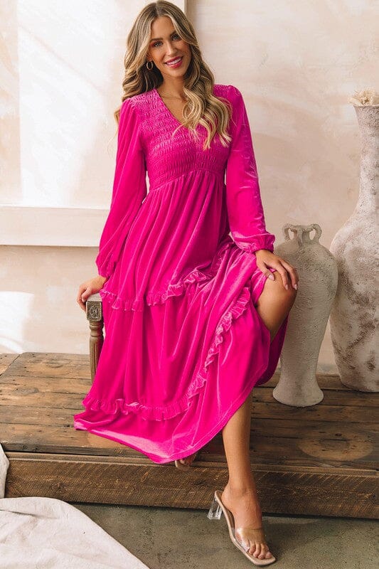 Pink Velvet Maxi SNAP-Something New And Pretty Pink Velvet Maxi SNAP-Something New And Pretty