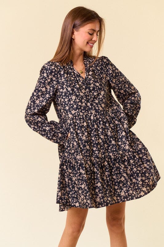 Poplin Fall Floral Dress Doe & Rae