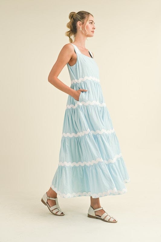 Powder Blue Tiered Ric Rac Maxi &merci