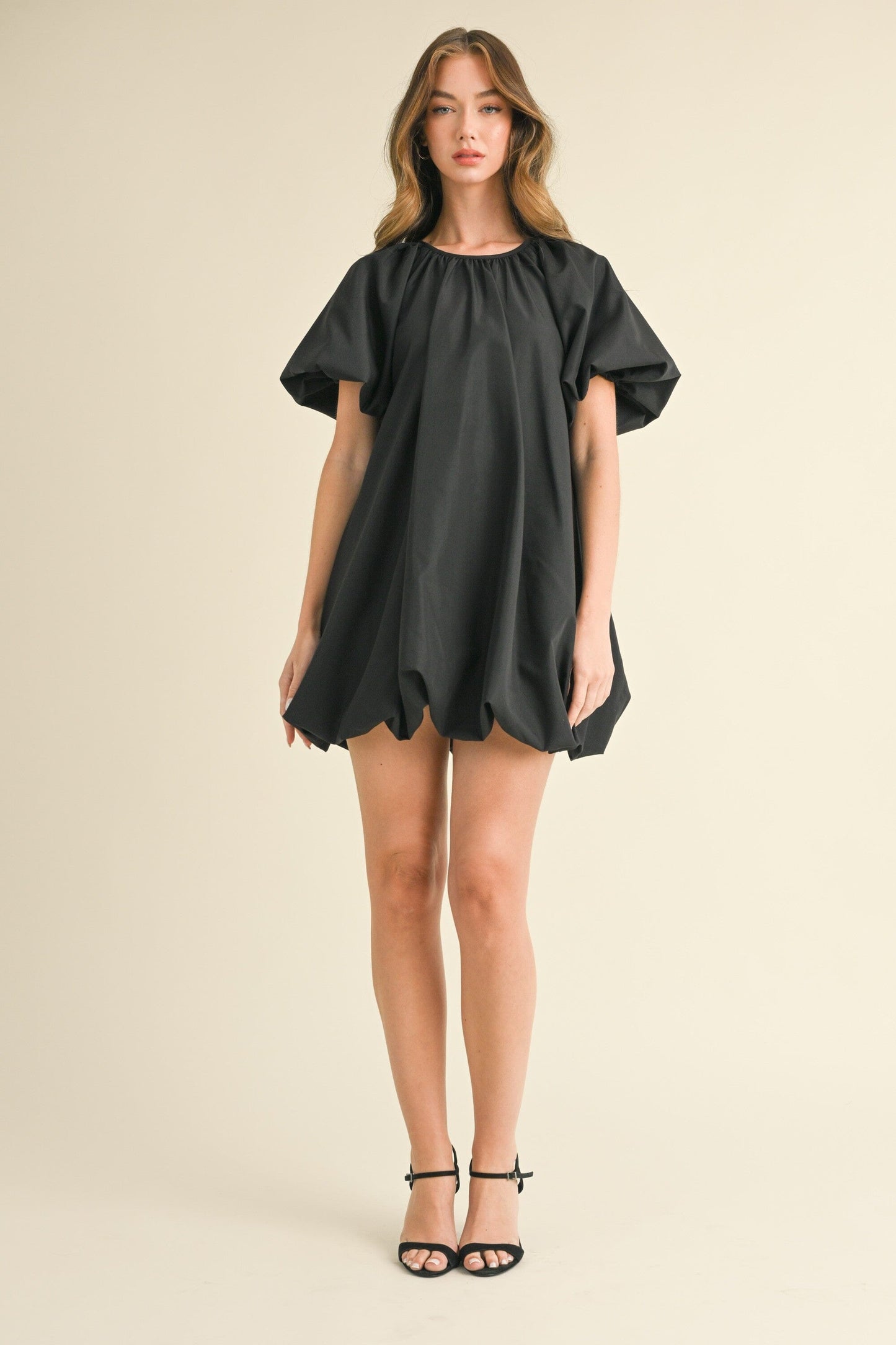 PUFF SLEEVE BUBBLE HEM MINI DRESS Klesis