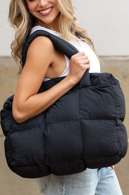 Puffer Zipper Tote Shewin