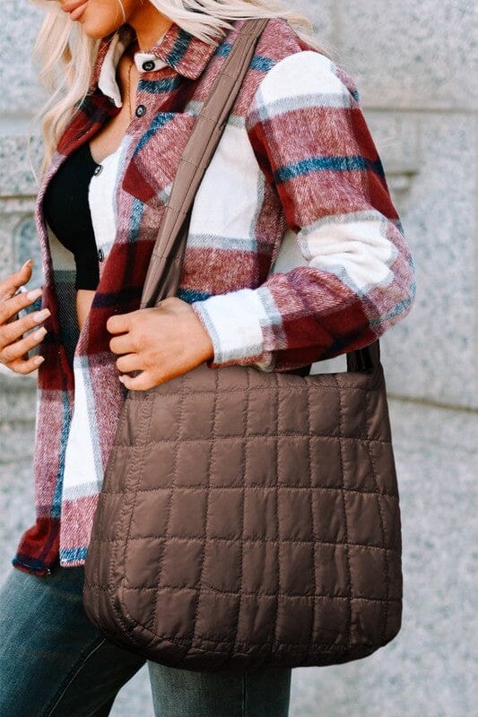Quilted Crossbody Bag with Zipper Shewin