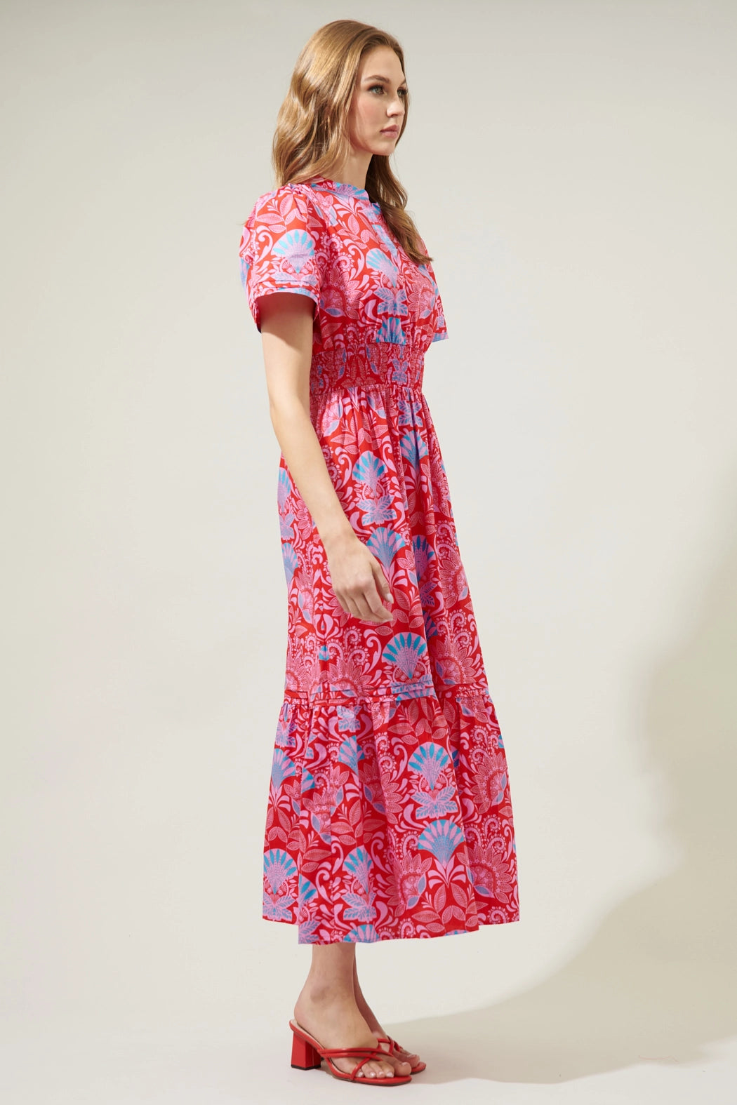 Radiant Floral Belraj Poplin Maxi Dress Sugarlips