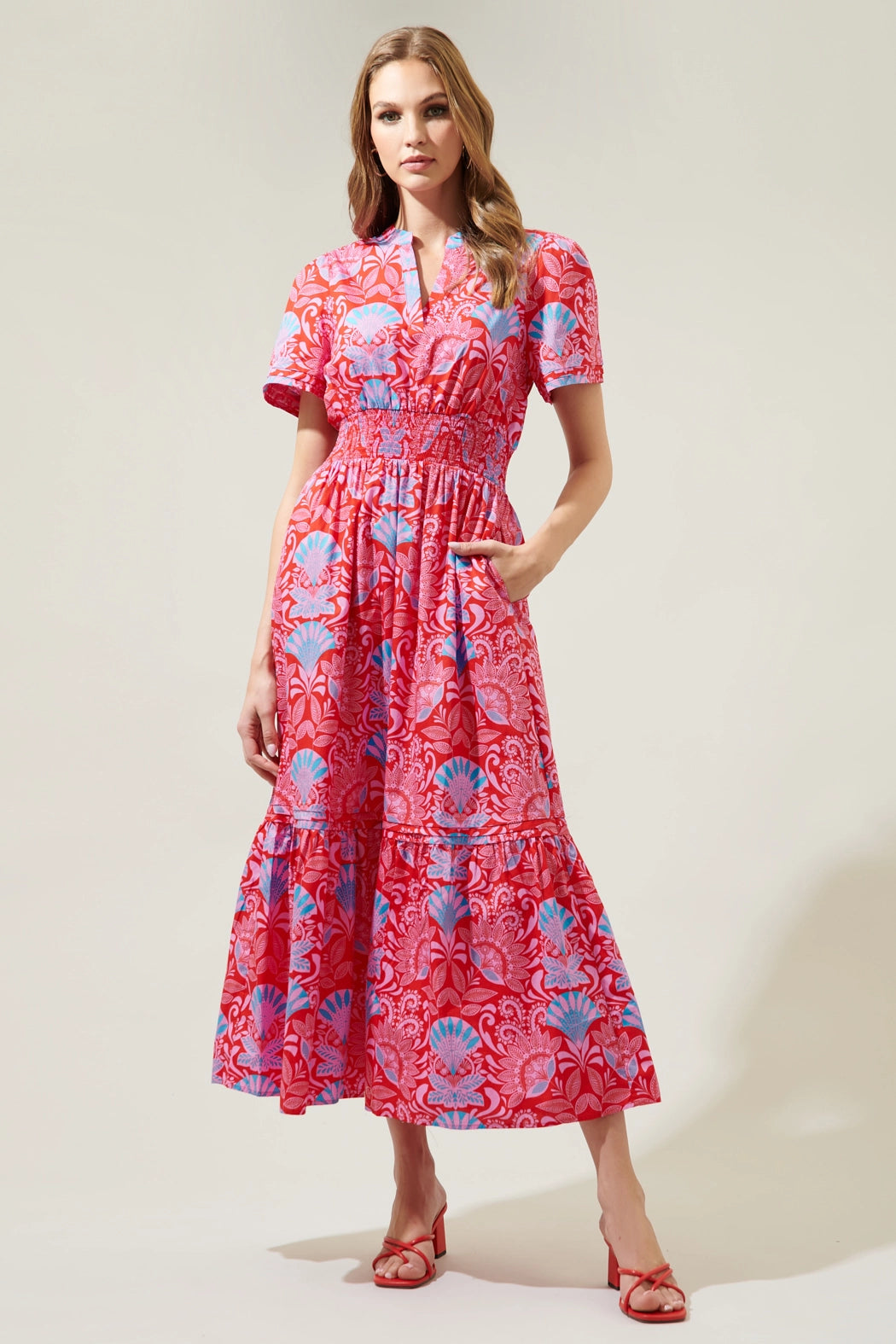 Radiant Floral Belraj Poplin Maxi Dress Sugarlips