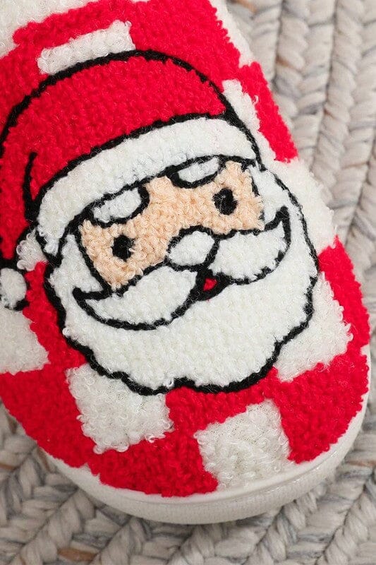Red Check Santa Slippers Shewin