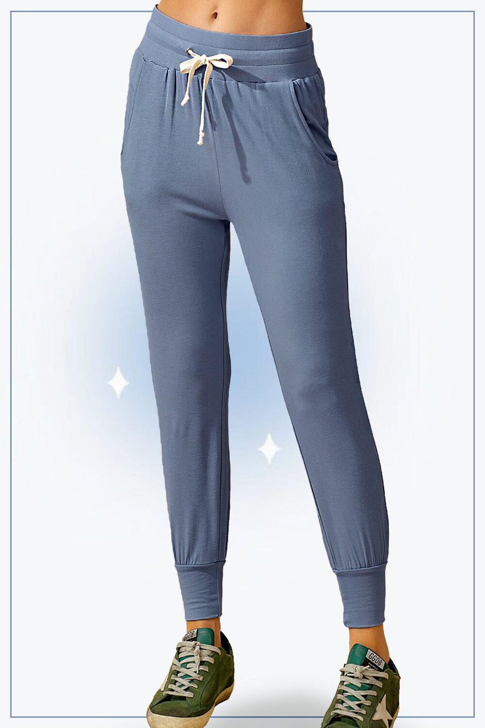 RELAXED FIT DRAWSTRING JOGGER SWEATPANTS LA MIEL