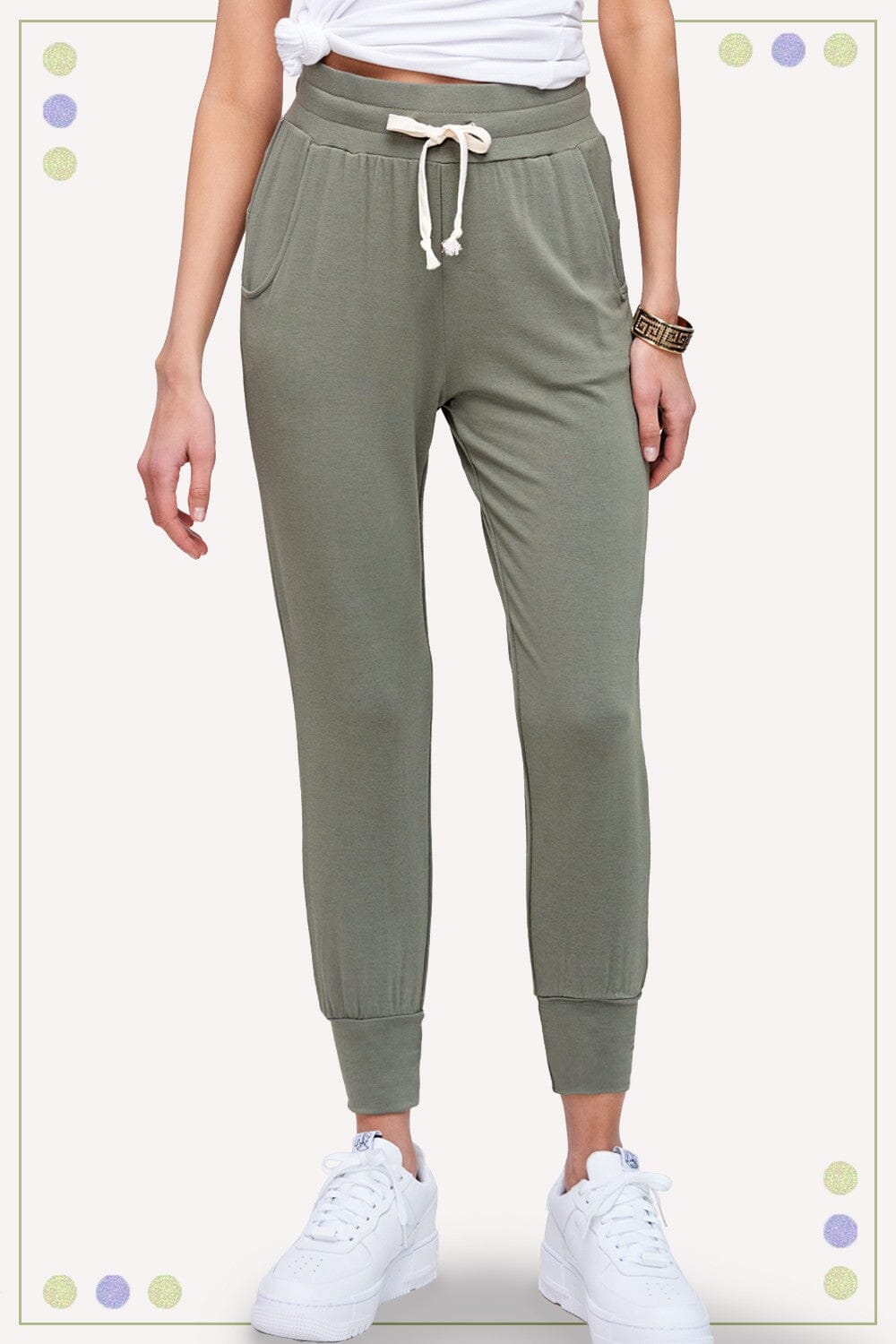 RELAXED FIT DRAWSTRING JOGGER SWEATPANTS LA MIEL