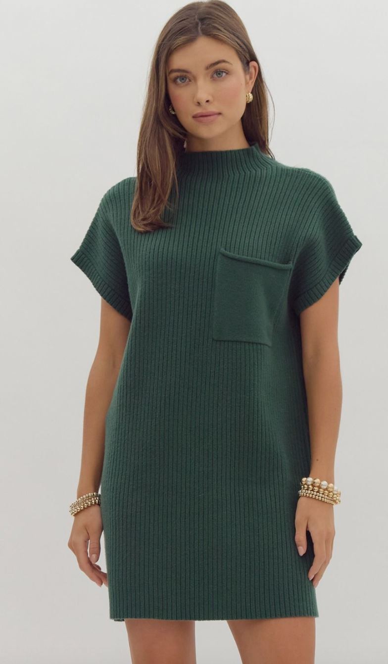 Ribbed Knit Cap Sleeve Dress entro