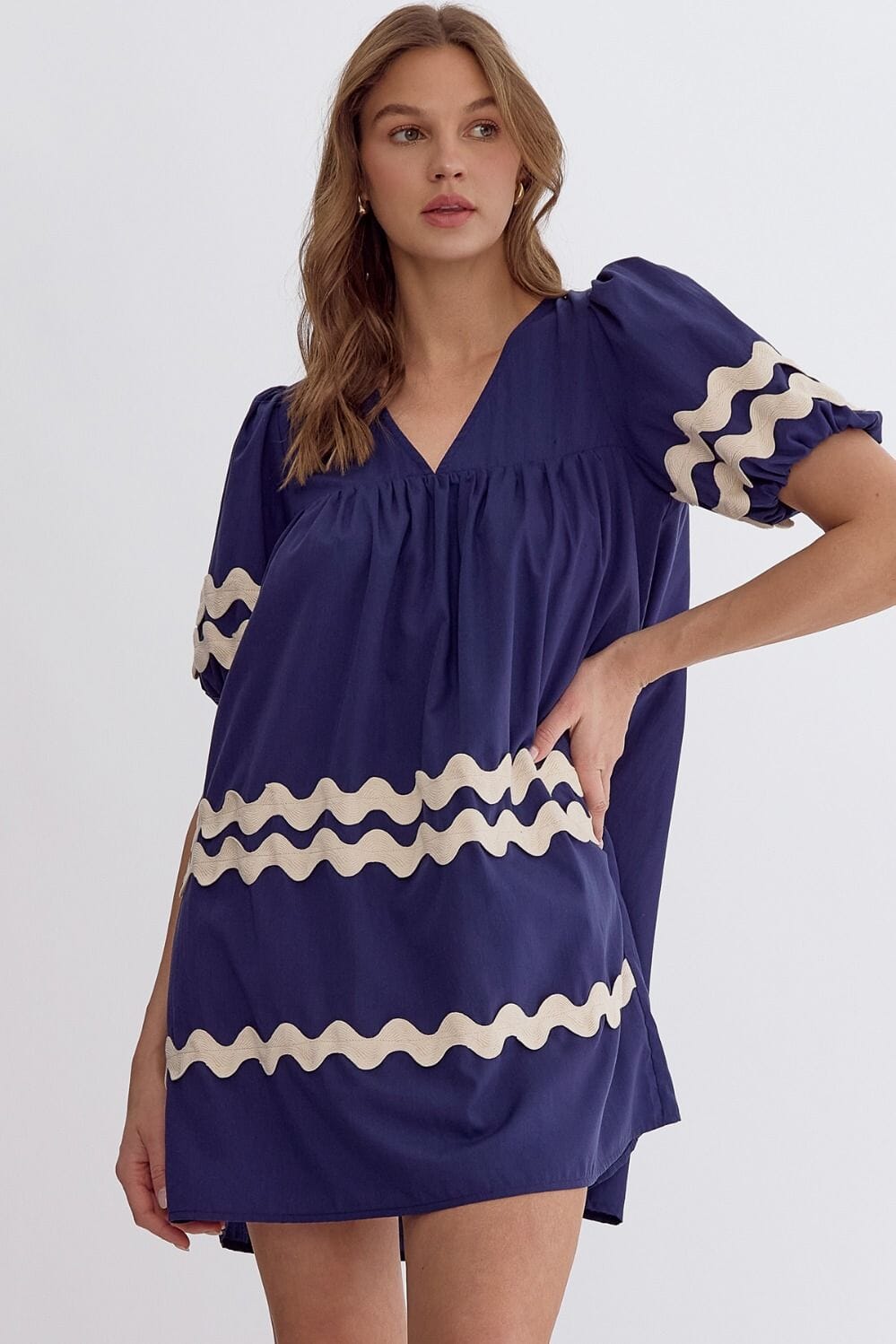 Ric Rac Puff Sleeve Dress entro
