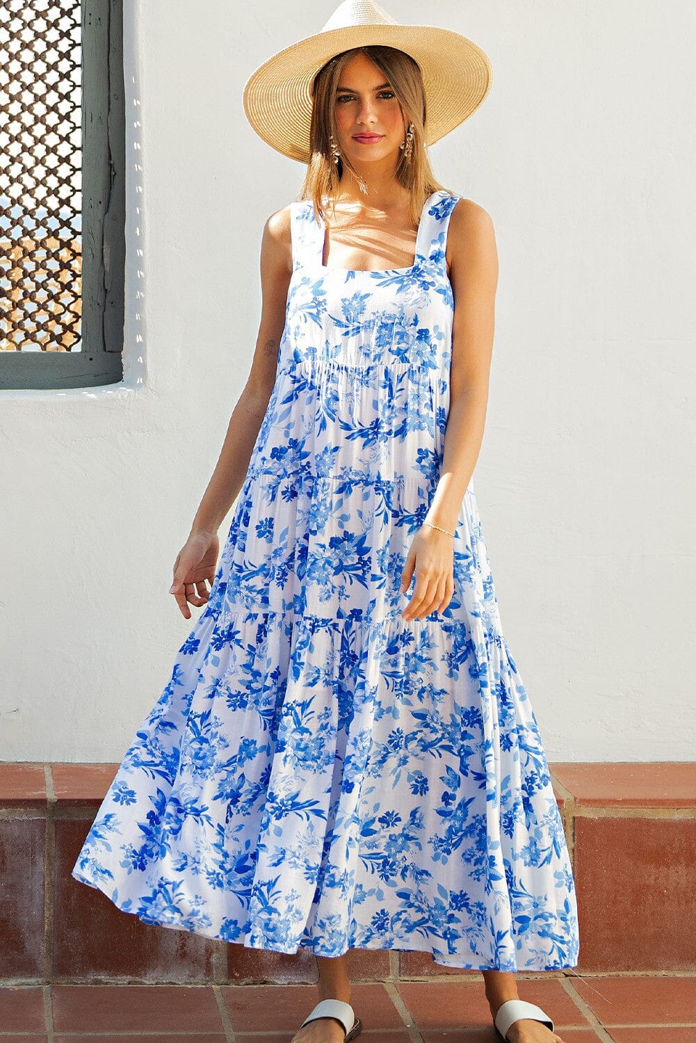 Rose Floral Tiered Midi Eesome